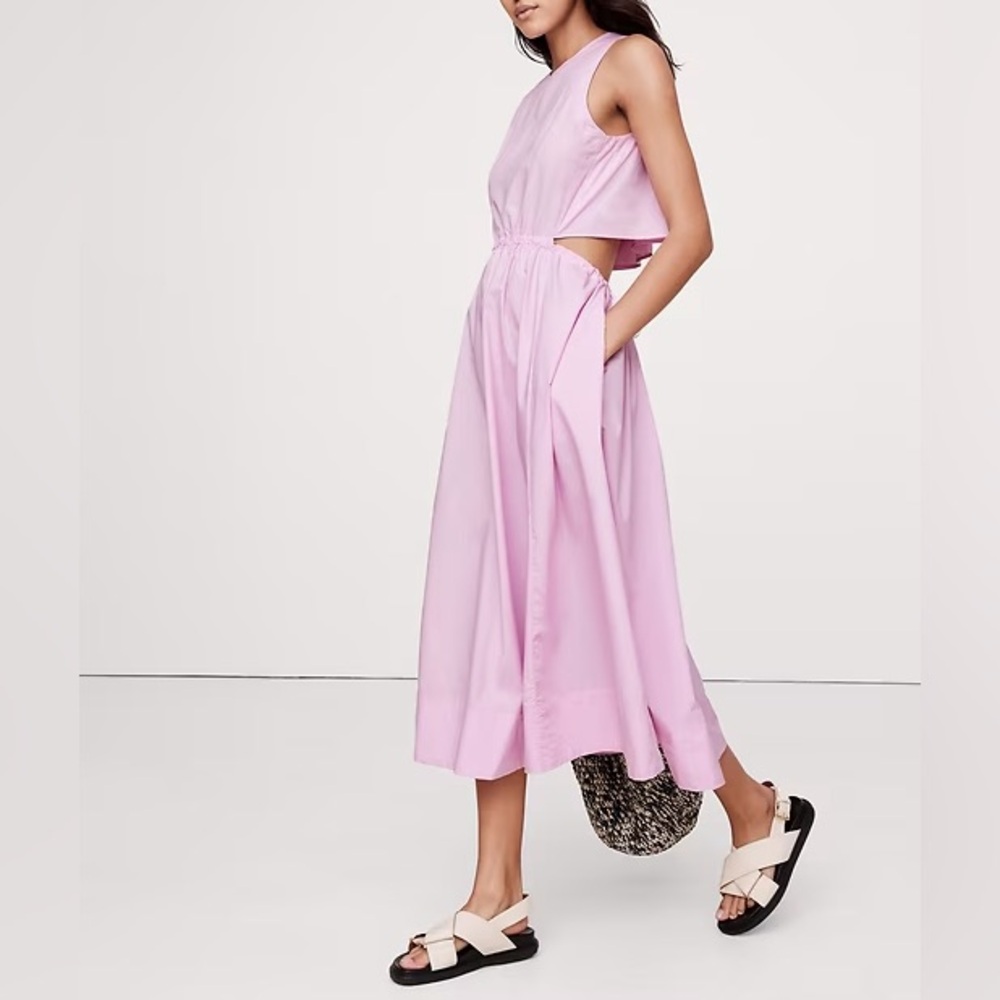 Banana Republic Cotton Poplin Cut-Out Midi Dress